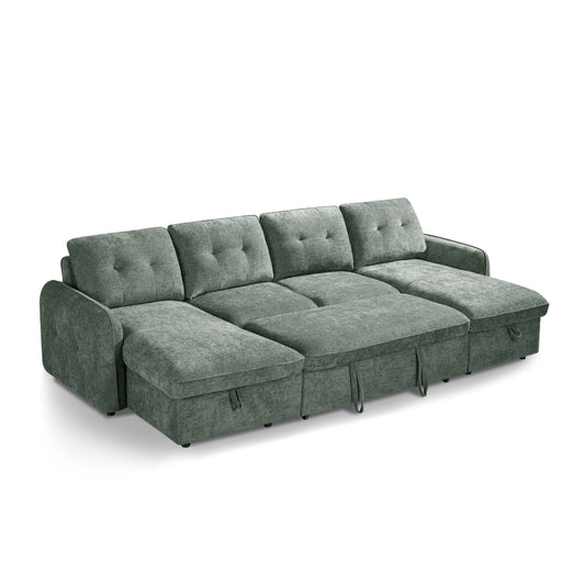 Moscow U Shaped Storage Sofa Bed - Olive