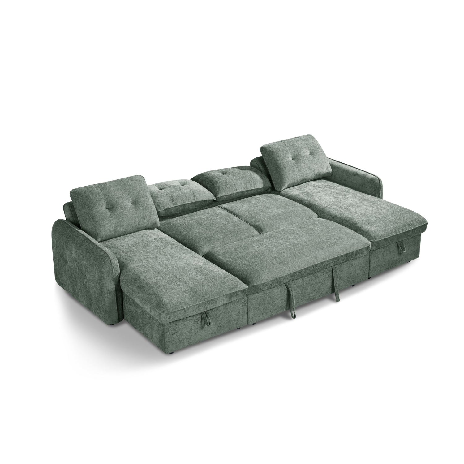 Moscow U Shaped Storage Sofa Bed - Olive