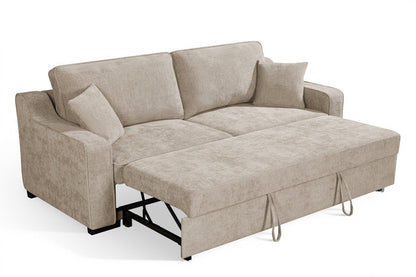 Nathan Beige Chenille Fabric 3 Seater Sofabed