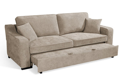 Nathan Beige Chenille Fabric 3 Seater Sofabed