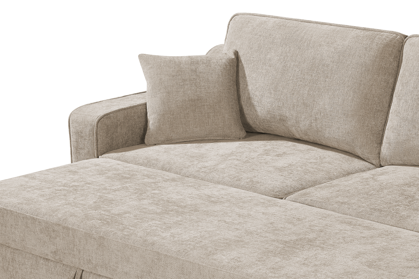 Nathan Beige Chenille Fabric 3 Seater Sofabed