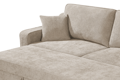 Nathan Beige Chenille Fabric 3 Seater Sofabed
