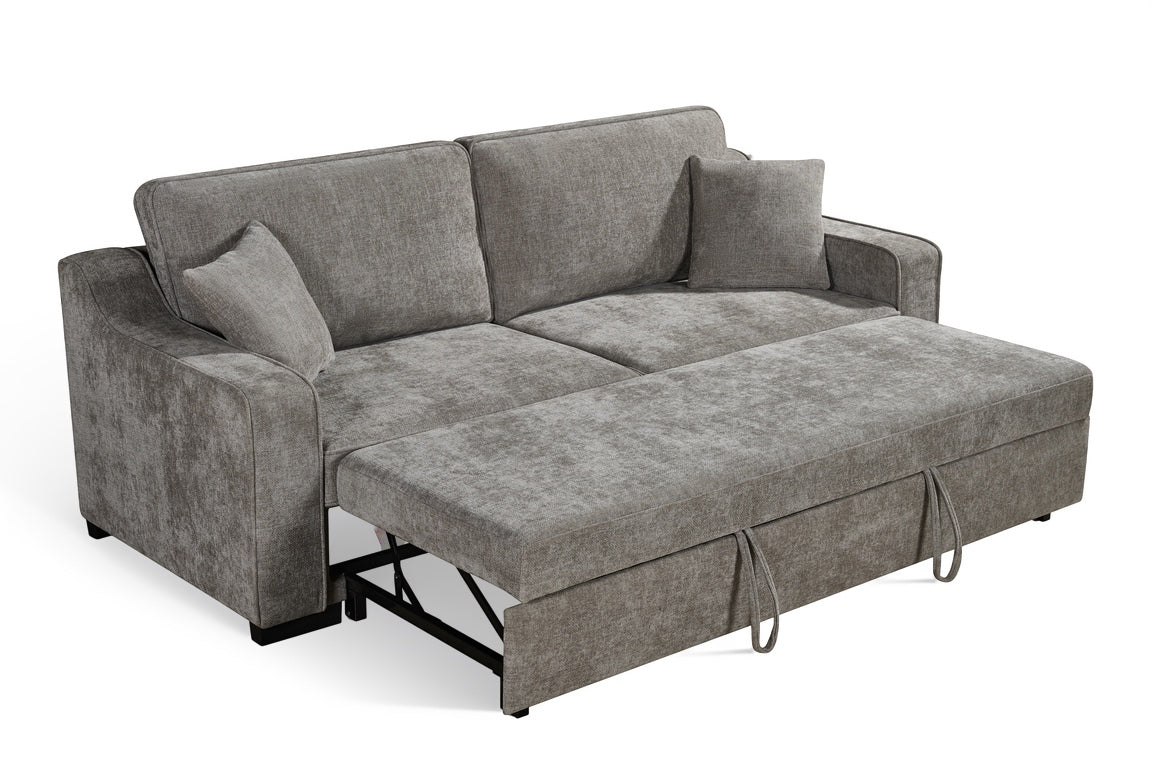Nathan Grey Chenille Fabric 3 Seater Sofabed