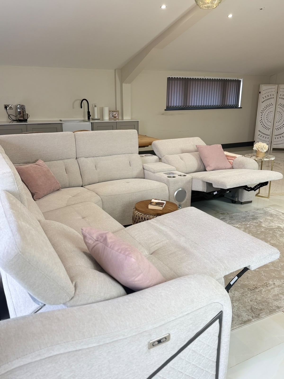 Ohio Power Modular Corner Sofa - Beige