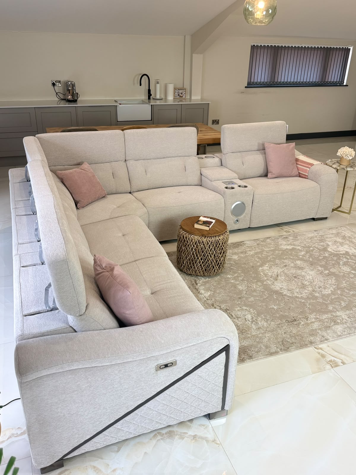 Ohio Power Modular Corner Sofa - Beige