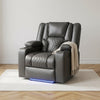 Orlando Electric Recliner Leather Armchair - Grey