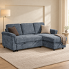 Oscar Blue storage corner sofa bed in a luxury living room