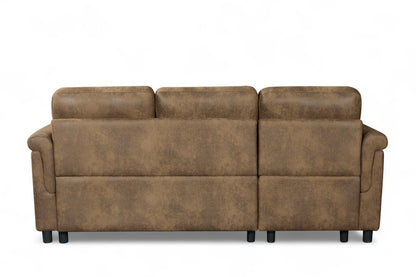 Oscar sofa bed reference – Faux Leather Suede Brown 1C2 Corner Sofabed with Chaise OSCAR Back