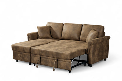 Oscar sofa bed reference – Faux Leather Suede Brown 1C2 Corner Sofabed with Chaise OSCAR Bed