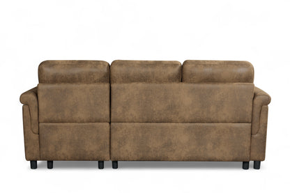 Oscar sofa bed reference – Faux Leather Suede Brown 2C1 Corner Sofabed with Chaise OSCAR Back