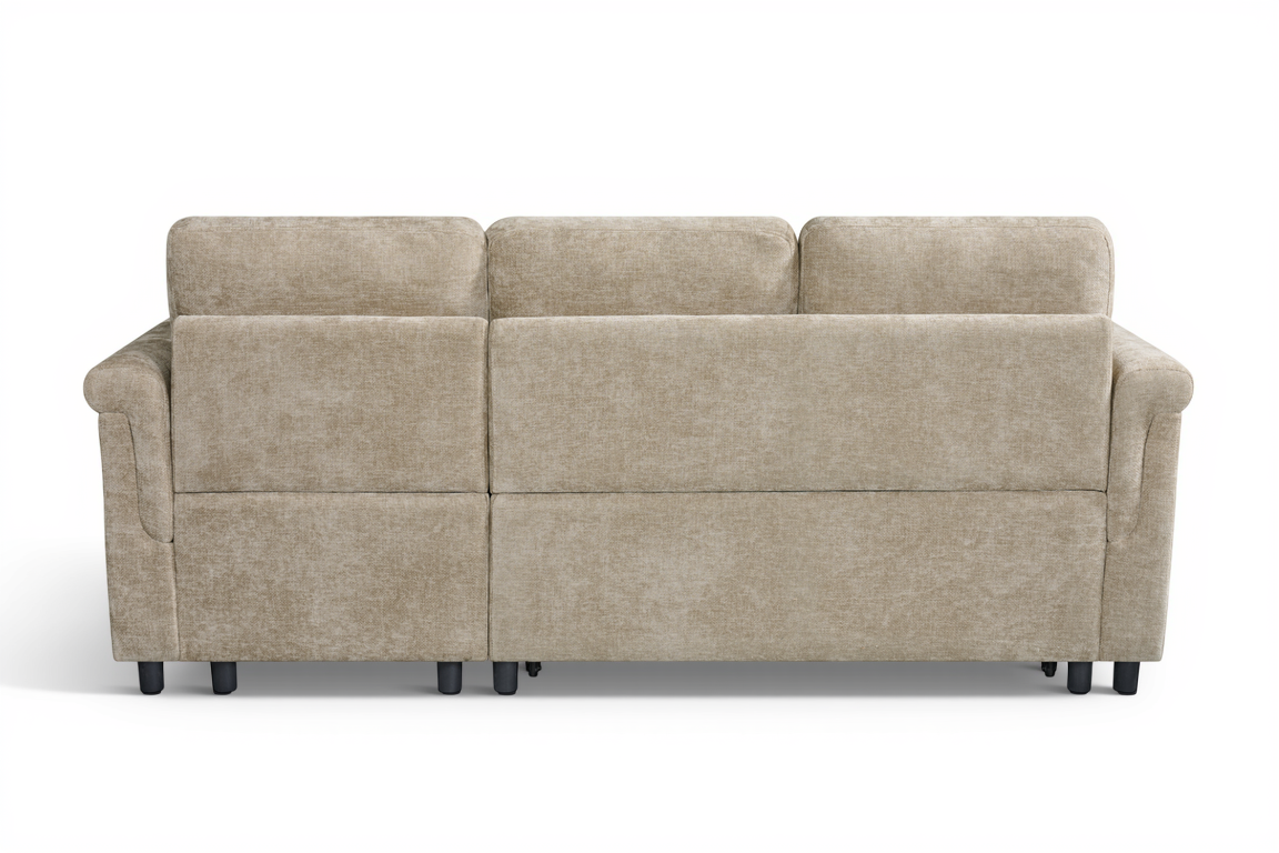 Oscar sofa bed reference – Textured Chenille Beige Oscar Sofabed 2c1 back
