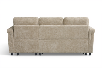 Oscar sofa bed reference – Textured Chenille Beige Oscar Sofabed 2c1 back