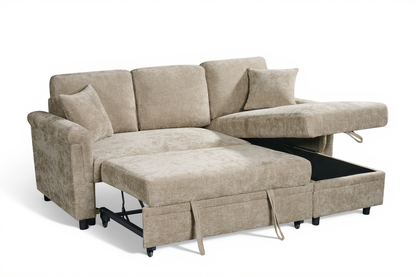 Oscar sofa bed reference – Textured Chenille Beige Oscar Sofabed 2c1 frontangle2