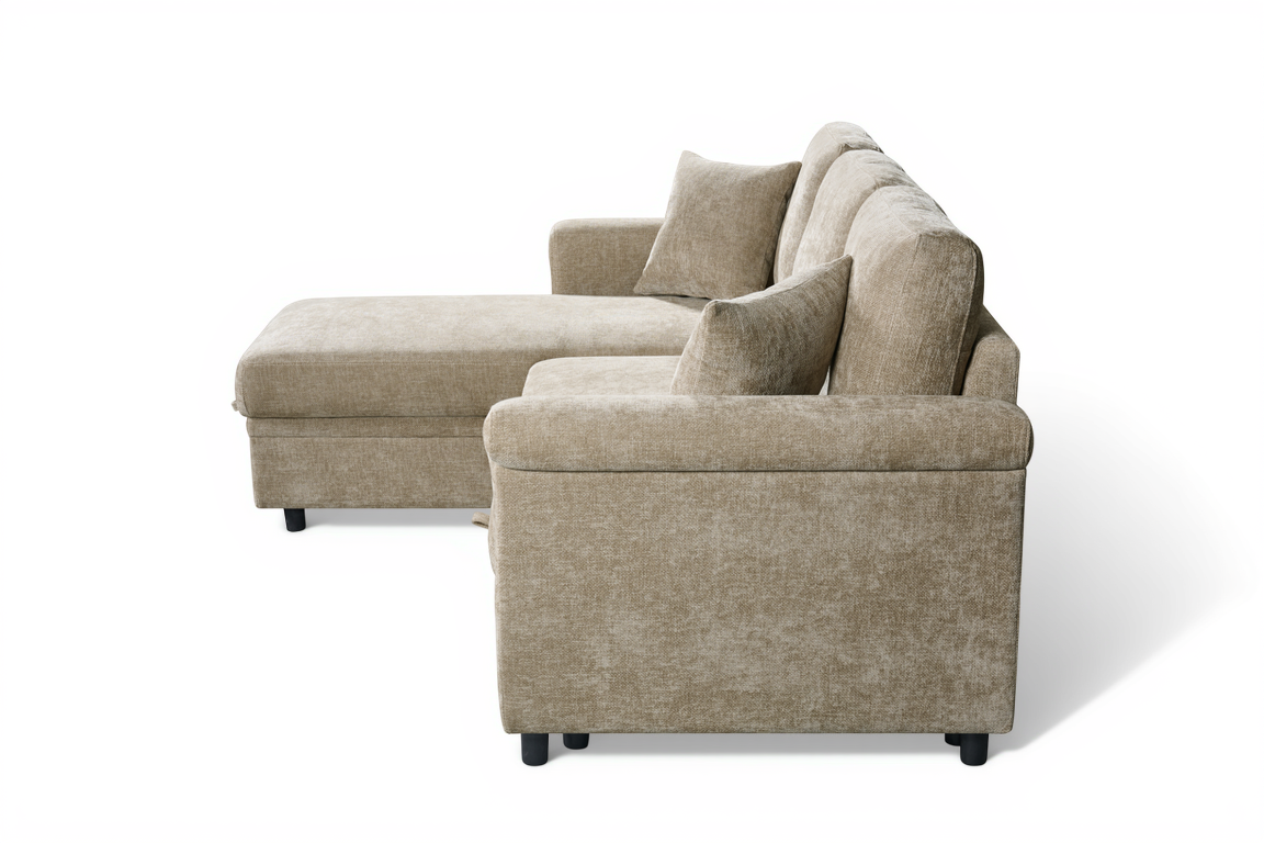 Oscar sofa bed reference – Woven Chenille Beige Oscar Sofabed 1c2 side2