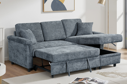 Oscar sofa bed reference – Woven Chenille Blue 2C1 Corner Sofabed with Chaise and Storage OSCAR Background