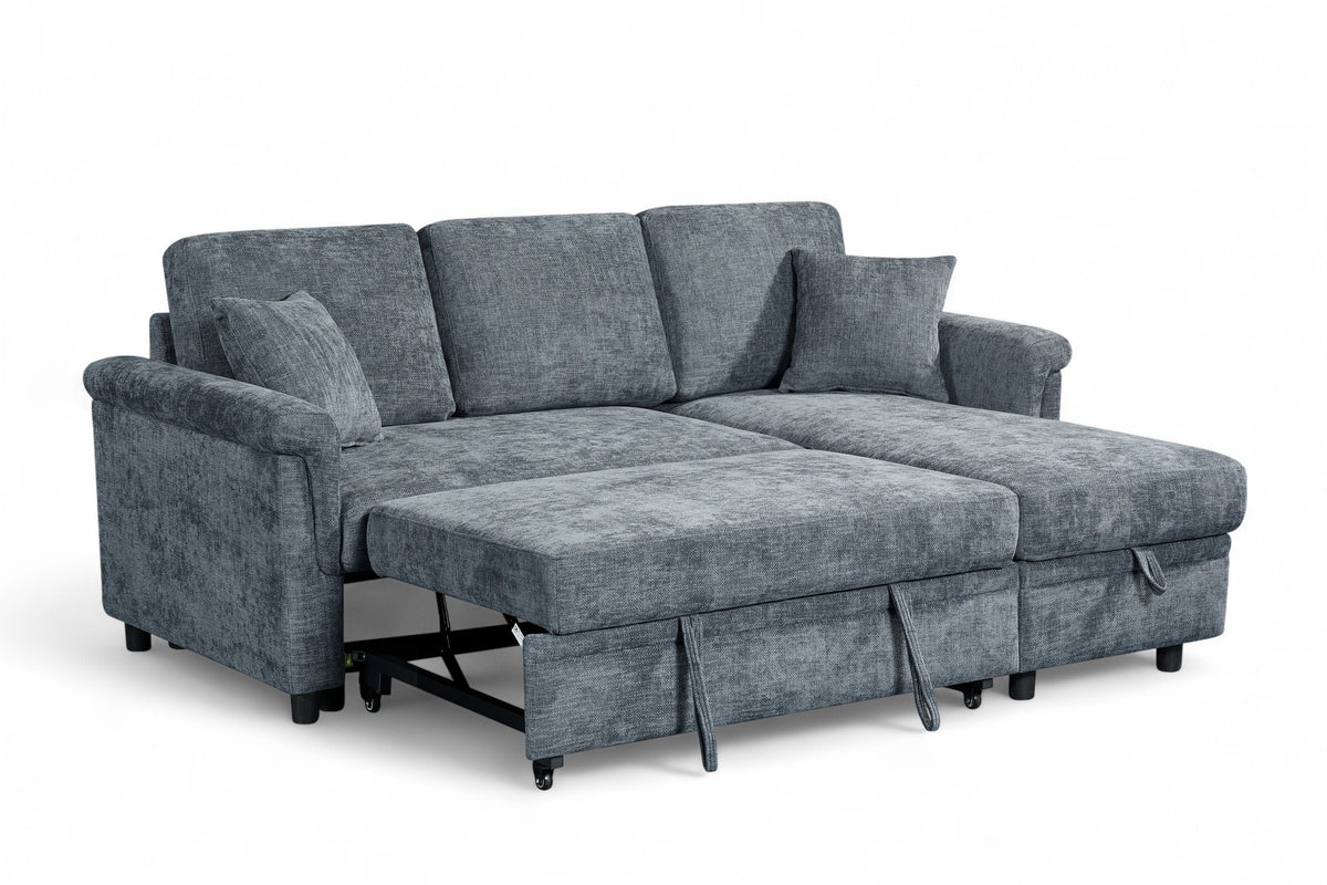 Oscar sofa bed reference – Woven Chenille Blue 2C1 Corner Sofabed with Chaise and Storage OSCAR Bed