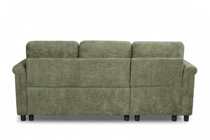 Oscar sofa bed reference – Woven Chenille Green 1C2 Corner Sofabed with Chaise and Storage OSCAR Back