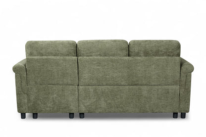 Oscar sofa bed reference – Woven Chenille Green 2C1 Corner Sofabed with Chaise and Storage OSCAR Back