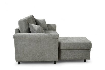 Oscar sofa bed reference – Woven Chenille Grey 1C2 Corner Sofabed with Chaise and Storage OSCAR Side 2