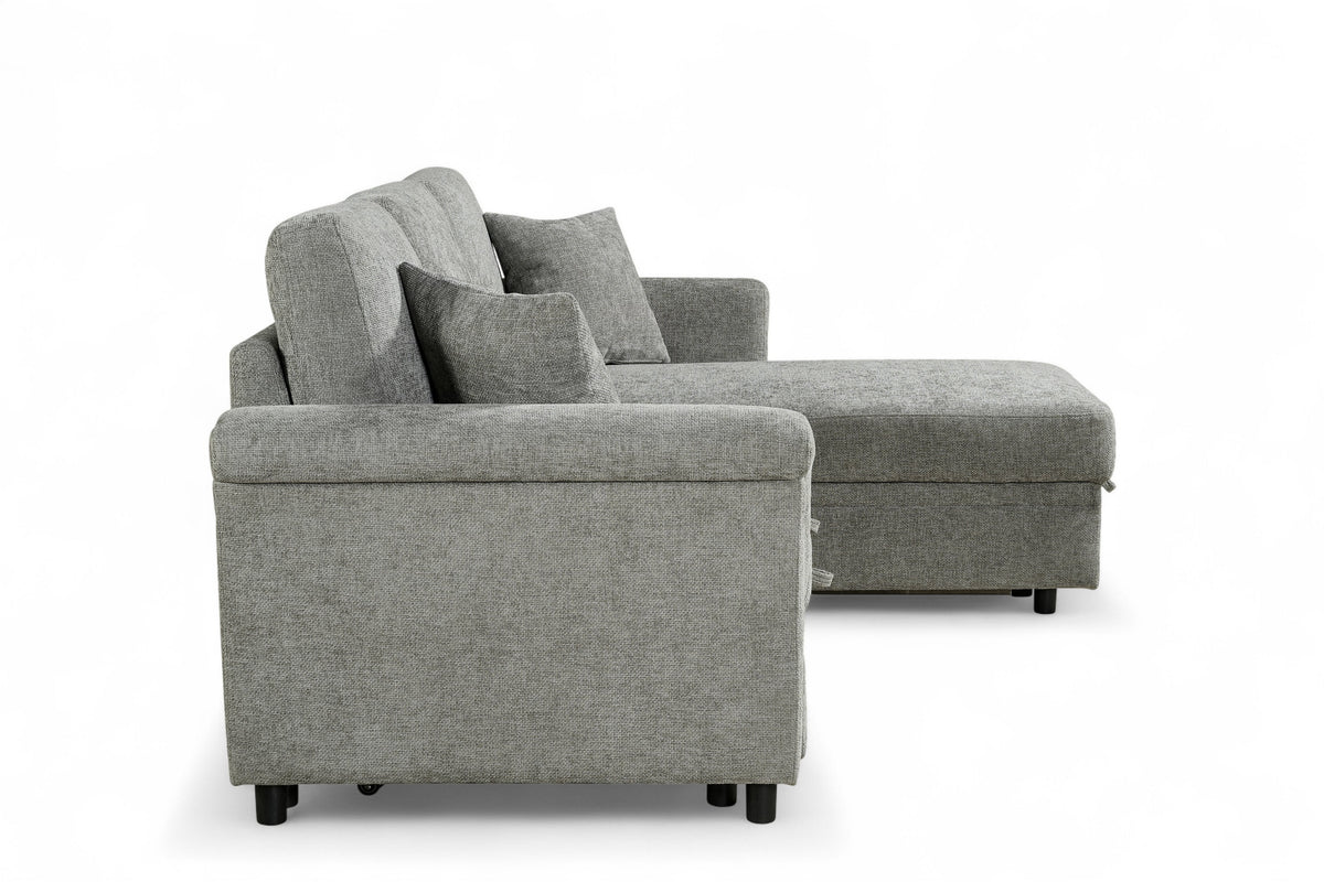 Oscar sofa bed reference – Woven Chenille Grey 2C1 Corner Sofabed with Chaise and Storage OSCAR Side