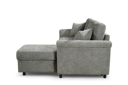 Oscar sofa bed reference – Woven Chenille Grey 2C1 Corner Sofabed with Chaise and Storage OSCAR Side 2