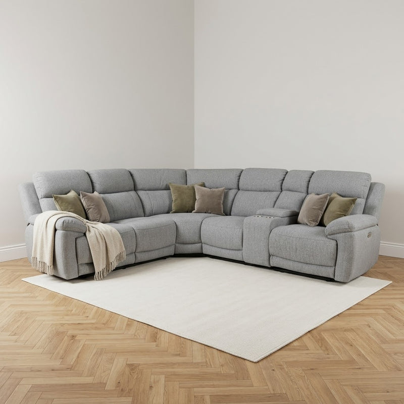 Owen Electric Recliner Modular Corner Sofa - Grey