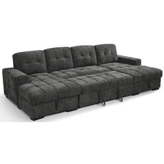 Palermo U Shape Storage Sofa Bed - Grey