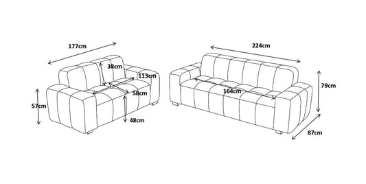 Paris Sofa Beige 3 Seater