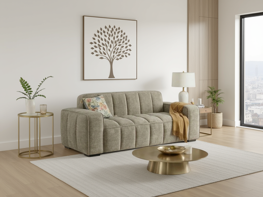 Paris Sofa Beige 3 Seater