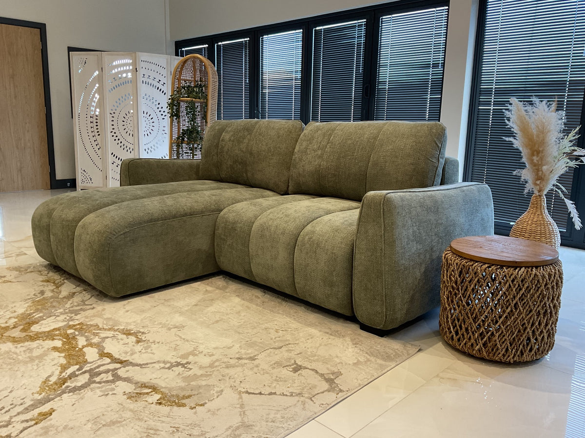 Portland Universal Storage Sofa Bed - Green — corner configuration