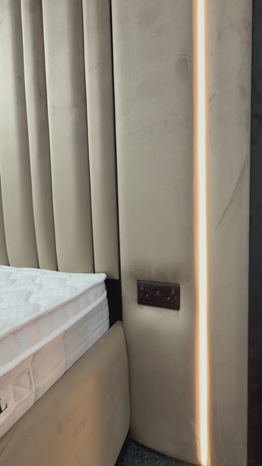 Conrad LED Dimmable Light Bed Frame | Sockets Optional
