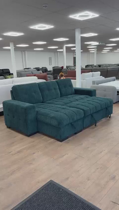 Palermo Universal Corner Sofabed With Storage - Blue