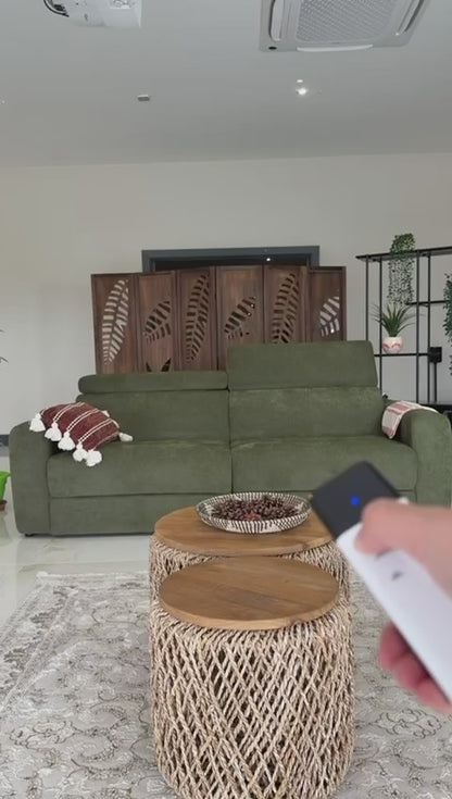 Dakota 3 Seater Electric Sofa Bed - Olive