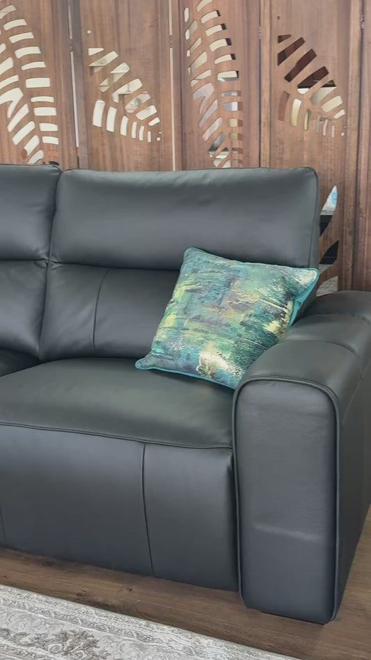Bellagio Genuine Leather Electric Recliner Armchair Sofa - Black