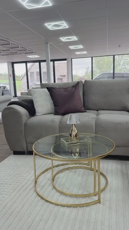 Azzuro Corner Sofa Bed With Storage - Universal Chaise - Plush Velvet  - Grey
