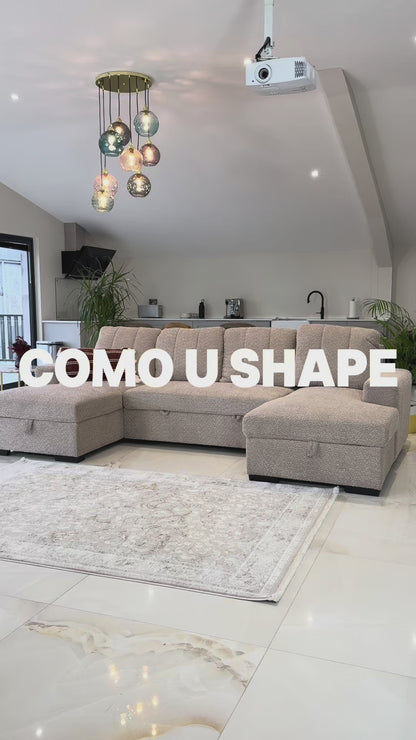 Como U Shape Corner Sofabed - Green