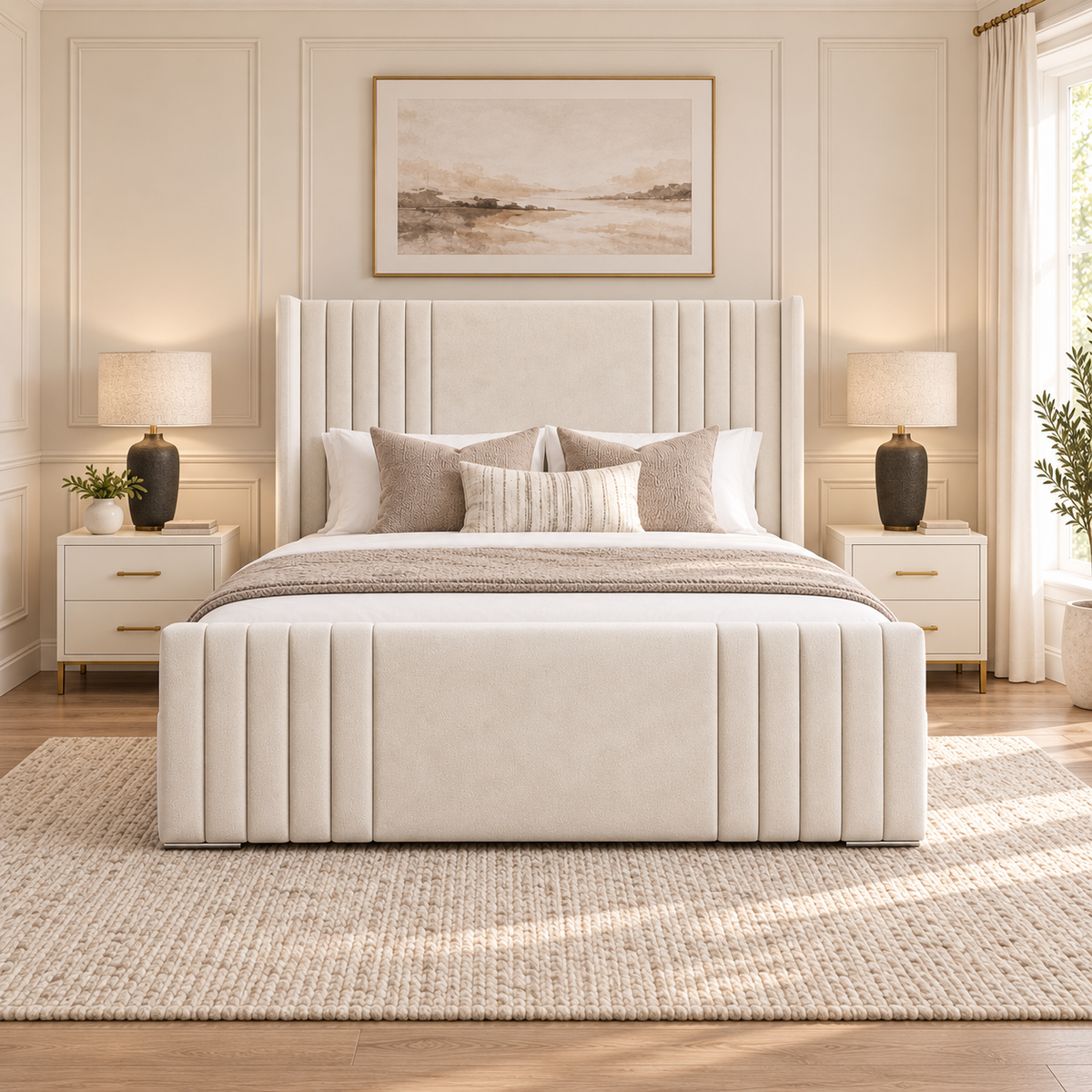 Ravello Wing Bed Frame — Front View