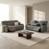 Roma 3+2 Seater Grey Fabric Manual Recliner Sofa