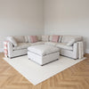 Santorini Large Corner Sofa & Free Footstool in a neutral living room