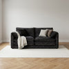 Solaya 3 Seater Sofa - Black in a neutral living room