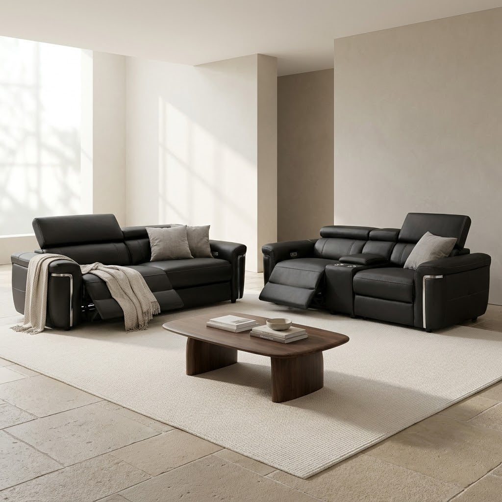 Somerville Electric Recliner 3+2 Seater Sofa - Black
