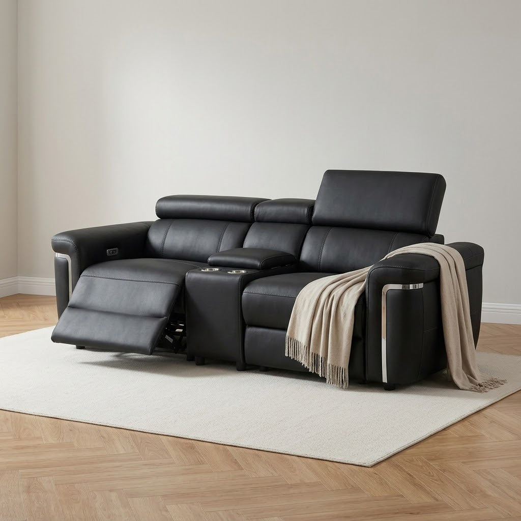 Somerville Electric Recliner 2 Seater Sofa - Black