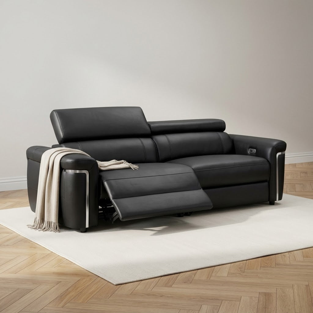 Somerville Electric Recliner 3 Seater Sofa - Black