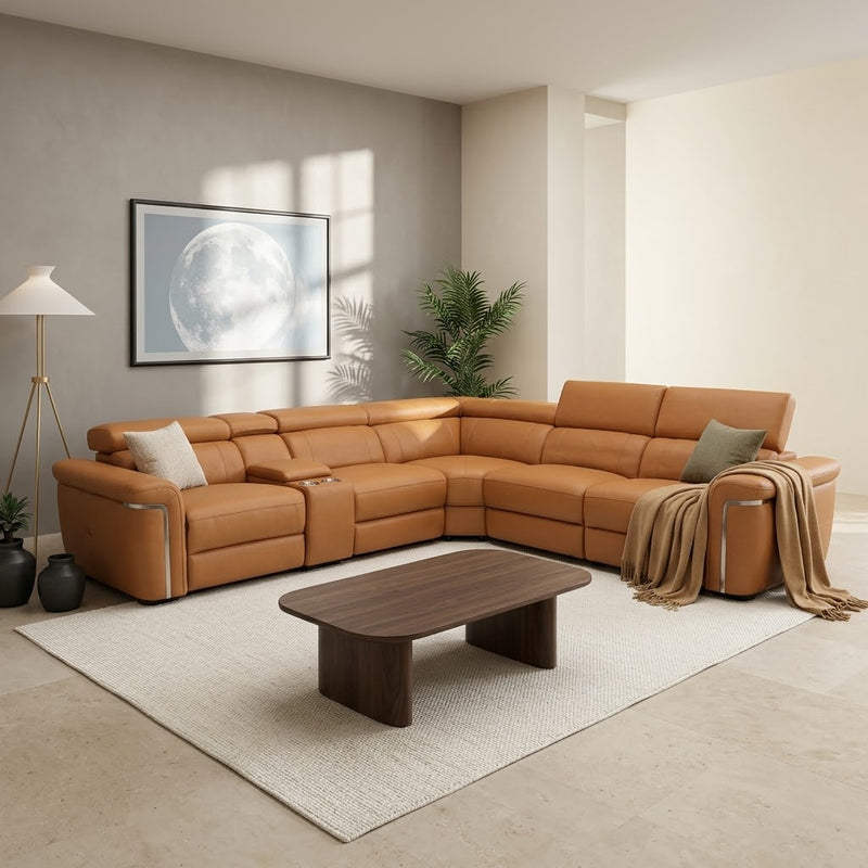 Somerville Electric Recliner Corner Sofa - Tan