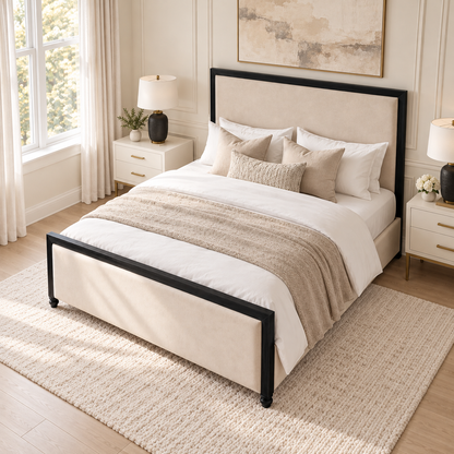Sorelle Contrast Bed Frame — Elevated Angled View