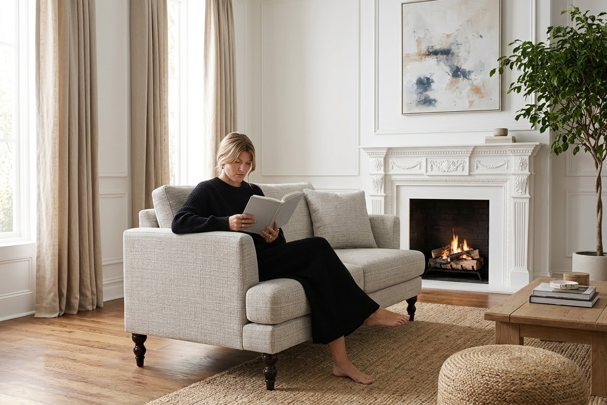Ravello 2 Seater Sofa - Stone Grey Chenille - Image 6