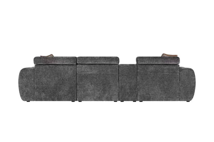 Vermont Dark Grey Electric Corner Recliner Sofa (Left & Right Hand)