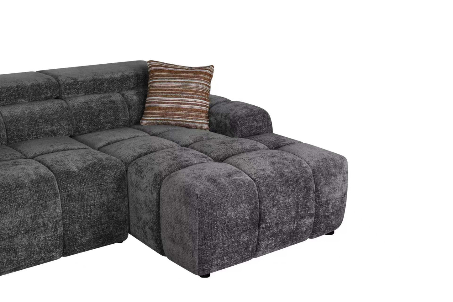 Vermont Dark Grey Electric Corner Recliner Sofa (Left & Right Hand)