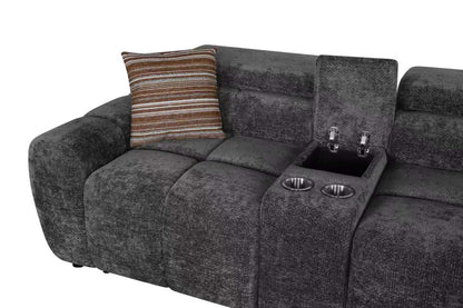 Vermont Dark Grey Electric Corner Recliner Sofa (Left & Right Hand)