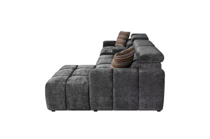 Vermont Dark Grey Electric Corner Recliner Sofa (Left & Right Hand)